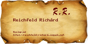 Reichfeld Richárd névjegykártya